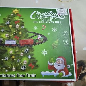 Christmas Train Set Around the Christmas Tree